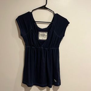 Abercrombie and Fitch Y2K babydoll dark blue shirt